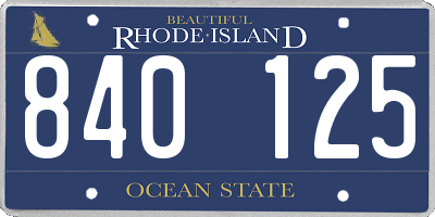 RI license plate 840125