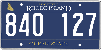 RI license plate 840127