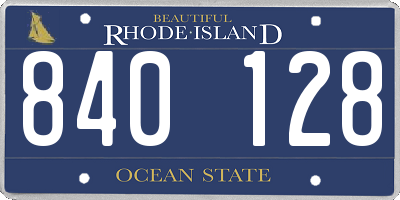 RI license plate 840128