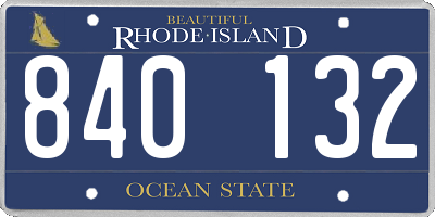 RI license plate 840132