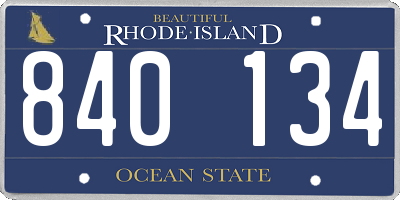 RI license plate 840134