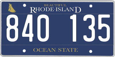 RI license plate 840135