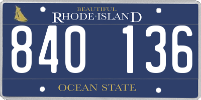 RI license plate 840136