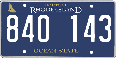 RI license plate 840143