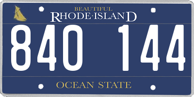 RI license plate 840144
