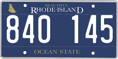 RI license plate 840145