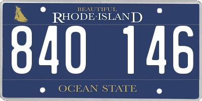 RI license plate 840146
