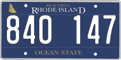 RI license plate 840147
