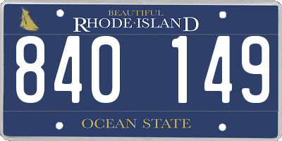 RI license plate 840149