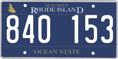 RI license plate 840153