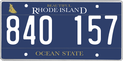 RI license plate 840157