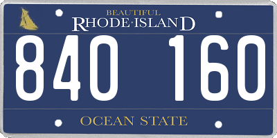 RI license plate 840160