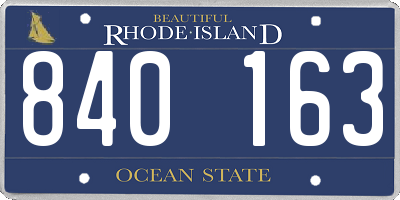 RI license plate 840163
