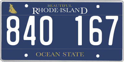 RI license plate 840167