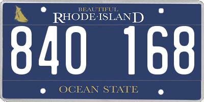 RI license plate 840168