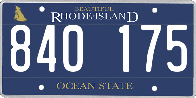 RI license plate 840175