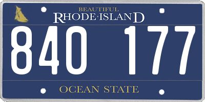 RI license plate 840177