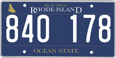 RI license plate 840178