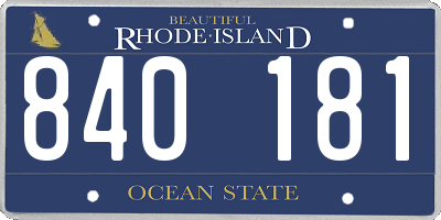 RI license plate 840181