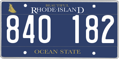 RI license plate 840182