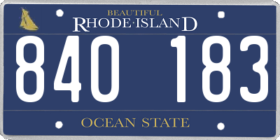 RI license plate 840183