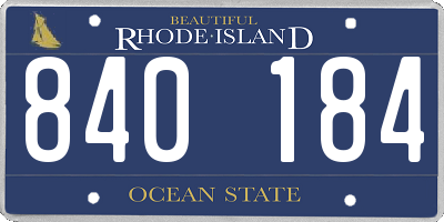 RI license plate 840184