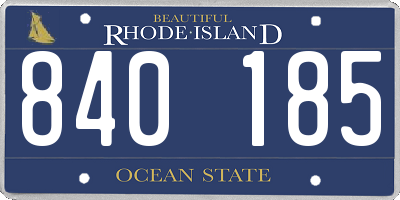 RI license plate 840185