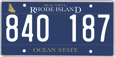 RI license plate 840187