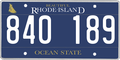 RI license plate 840189