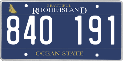 RI license plate 840191