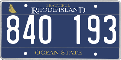 RI license plate 840193