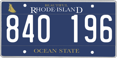 RI license plate 840196