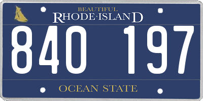 RI license plate 840197