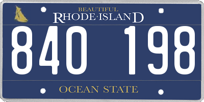 RI license plate 840198