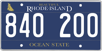RI license plate 840200