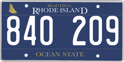 RI license plate 840209