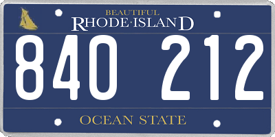 RI license plate 840212
