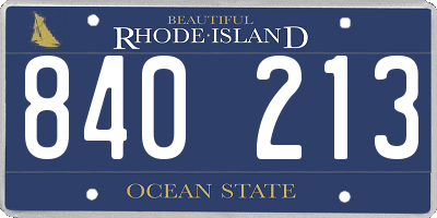 RI license plate 840213