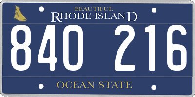 RI license plate 840216