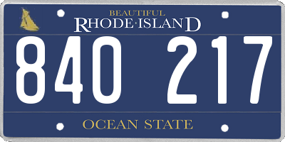 RI license plate 840217