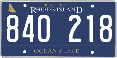 RI license plate 840218