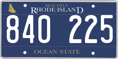 RI license plate 840225