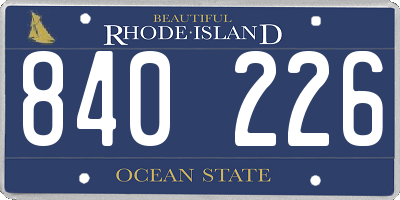 RI license plate 840226