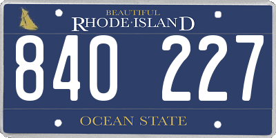 RI license plate 840227