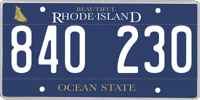 RI license plate 840230