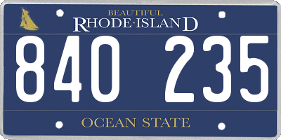 RI license plate 840235