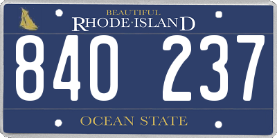 RI license plate 840237