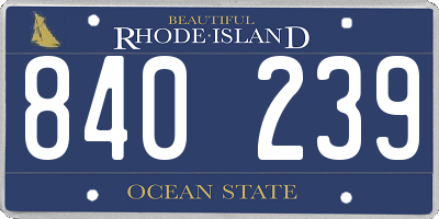 RI license plate 840239