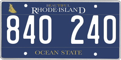 RI license plate 840240