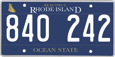 RI license plate 840242